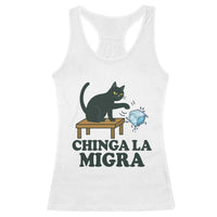 Chinga La Migra Racerback Tank Top Funny Immigration Rights Cat Political