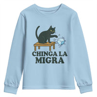 Chinga La Migra Youth Sweatshirt Funny Immigration Rights Cat Political