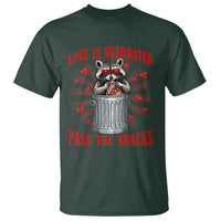 Funny Raccoon Valentine T Shirt Love Is Overrated Pass The Snacks