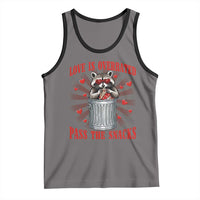 Funny Raccoon Valentine Tank Top Love Is Overrated Pass The Snacks