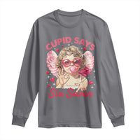 Funny 67 Valentines Day Long Sleeve Shirt Cupid Say Six Seven 67 Meme