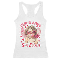 Funny 67 Valentines Day Racerback Tank Top Cupid Say Six Seven 67 Meme