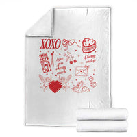 Xoxo Valentines Day Throw Blanket Love You Cherry Much Vintage Coquette