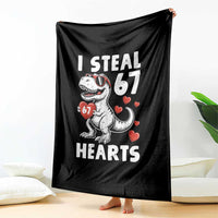 Funny I Steal 67 Hearts Valentines Day Six Seven Meme Throw Blanket