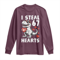 Funny I Steal 67 Hearts Valentines Day Six Seven Meme Long Sleeve Shirt