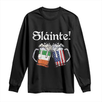 Funny St Patrick's Day Beer Drinking Slainte Long Sleeve Shirt Irish American Beer