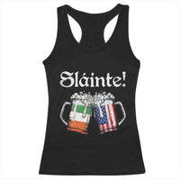 Funny St Patrick's Day Beer Drinking Slainte Racerback Tank Top Irish American Beer