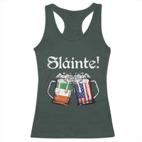 Funny St Patrick's Day Beer Drinking Slainte Racerback Tank Top Irish American Beer
