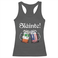 Funny St Patrick's Day Beer Drinking Slainte Racerback Tank Top Irish American Beer
