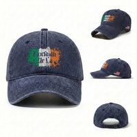 Tiocfaidh Ar La Washed Cotton Baseball Cap Vintage Irish Ireland Flag