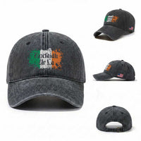 Tiocfaidh Ar La Washed Cotton Baseball Cap Vintage Irish Ireland Flag