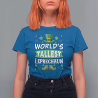Funny World's Tallest Leprechaun St Patrick's Day T Shirt For Women Shamrock