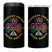 American Grown With Irish Roots 4 in 1 Can Cooler Tumbler Irish American Shamrock