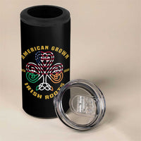 American Grown With Irish Roots 4 in 1 Can Cooler Tumbler Irish American Shamrock