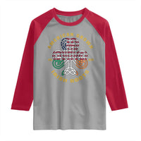 American Grown With Irish Roots Raglan Shirt Irish American Shamrock