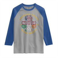 American Grown With Irish Roots Raglan Shirt Irish American Shamrock
