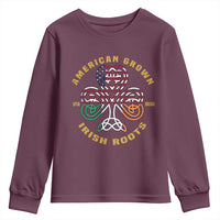 American Grown With Irish Roots Youth Sweatshirt Irish American Shamrock
