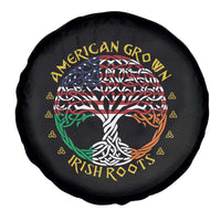 American Grown With Irish Roots Spare Tire Cover Irish American Tree
