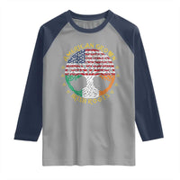American Grown With Irish Roots Raglan Shirt Irish American Tree