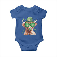 Funny St Patrick's Day Highland Cow Shamrock Baby Onesie