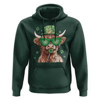Funny St Patrick's Day Highland Cow Shamrock Hoodie
