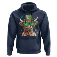 Funny St Patrick's Day Highland Cow Shamrock Hoodie