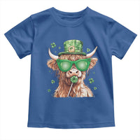 Funny St Patrick's Day Highland Cow Shamrock Toddler T Shirt