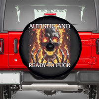 Funny Autistic Fire Skeleton Spare Tire Cover Autism Humor Joke