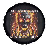 Funny Autistic Fire Skeleton Spare Tire Cover Autism Humor Joke