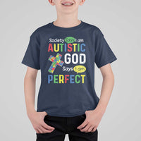 Society Says I Am Autistic God Says I Am Perfect T Shirt For Kid Autism Awareness