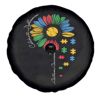 Autism Awareness Celebrate Differences Spare Tire Cover Sunflower Puzzle Pieces