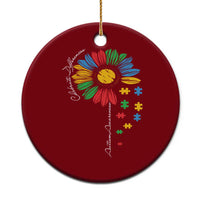 Autism Awareness Celebrate Differences Ceramic Ornament Sunflower Puzzle Pieces