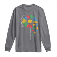 Autism Awareness Celebrate Differences Long Sleeve Shirt Sunflower Puzzle Pieces