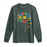 Autism Awareness Celebrate Differences Long Sleeve Shirt Sunflower Puzzle Pieces