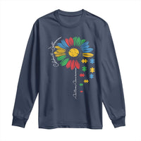 Autism Awareness Celebrate Differences Long Sleeve Shirt Sunflower Puzzle Pieces