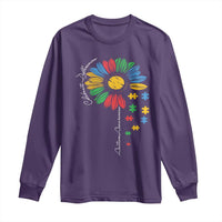 Autism Awareness Celebrate Differences Long Sleeve Shirt Sunflower Puzzle Pieces