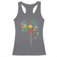 Autism Awareness Celebrate Differences Racerback Tank Top Sunflower Puzzle Pieces