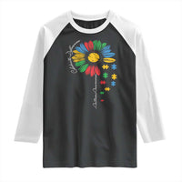 Autism Awareness Celebrate Differences Raglan Shirt Sunflower Puzzle Pieces