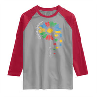 Autism Awareness Celebrate Differences Raglan Shirt Sunflower Puzzle Pieces