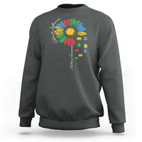 Autism Awareness Celebrate Differences Sweatshirt Sunflower Puzzle Pieces