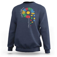 Autism Awareness Celebrate Differences Sweatshirt Sunflower Puzzle Pieces