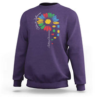 Autism Awareness Celebrate Differences Sweatshirt Sunflower Puzzle Pieces