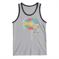 Autism Awareness Celebrate Differences Tank Top Sunflower Puzzle Pieces