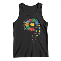 Autism Awareness Celebrate Differences Tank Top Sunflower Puzzle Pieces