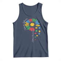 Autism Awareness Celebrate Differences Tank Top Sunflower Puzzle Pieces
