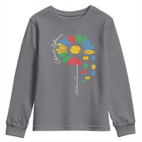 Autism Awareness Celebrate Differences Youth Sweatshirt Sunflower Puzzle Pieces