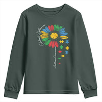 Autism Awareness Celebrate Differences Youth Sweatshirt Sunflower Puzzle Pieces