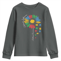 Autism Awareness Celebrate Differences Youth Sweatshirt Sunflower Puzzle Pieces