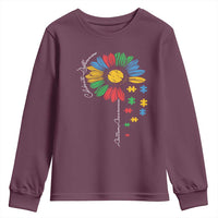 Autism Awareness Celebrate Differences Youth Sweatshirt Sunflower Puzzle Pieces