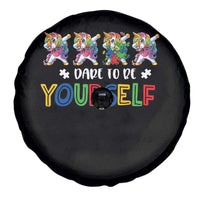 Funny Autism Awareness Dare To Be Yourself Spare Tire Cover Dabbing Unicorn